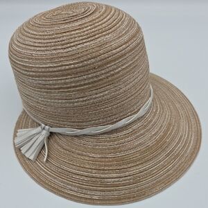 August Hats Beige Women's Hat with Tassel Detail